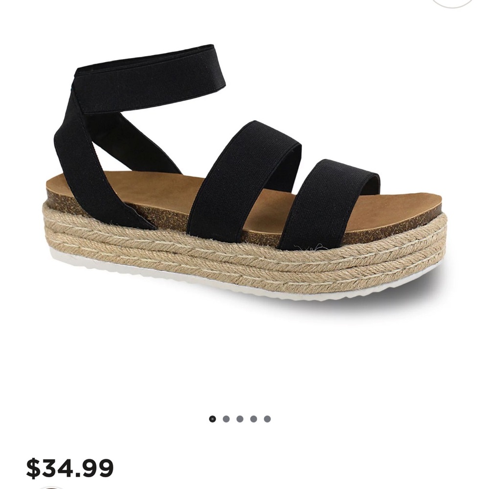 Steve Madden Black Platform Espadrilles